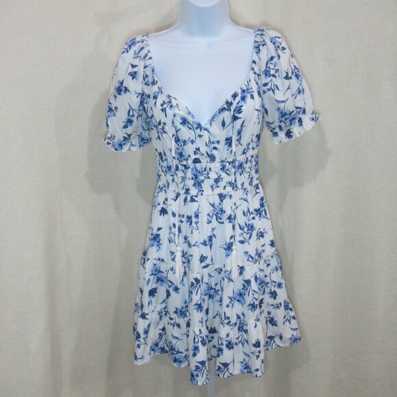Hint of Blush Floral Puff-Sleeve Dress | Size S - Picture 2 of 11
